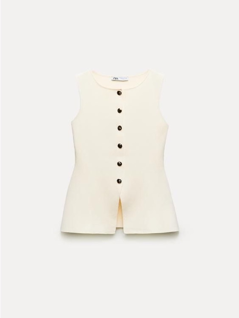Zara Knit Gold Button-Front Top